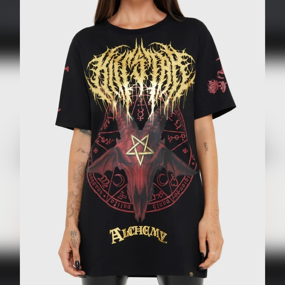 Killstar Unisex Black and Gold Alchemy Tee - Picture 4 of 8